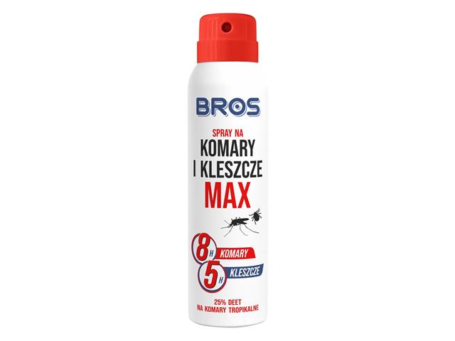 Bros Spray na komary i kleszcze Max interakcje ulotka spray do stosowania na skórę  90 ml | puszka