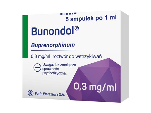 Bunondol interakcje ulotka roztwór do wstrzykiwań 300 mcg/ml 5 amp. po 1 ml