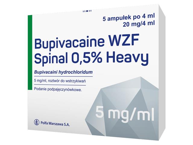 Bupivacaine WZF Spinal 0.5% Heavy interakcje ulotka roztwór do wstrzykiwań 5 mg/ml 5 amp. po 4 ml