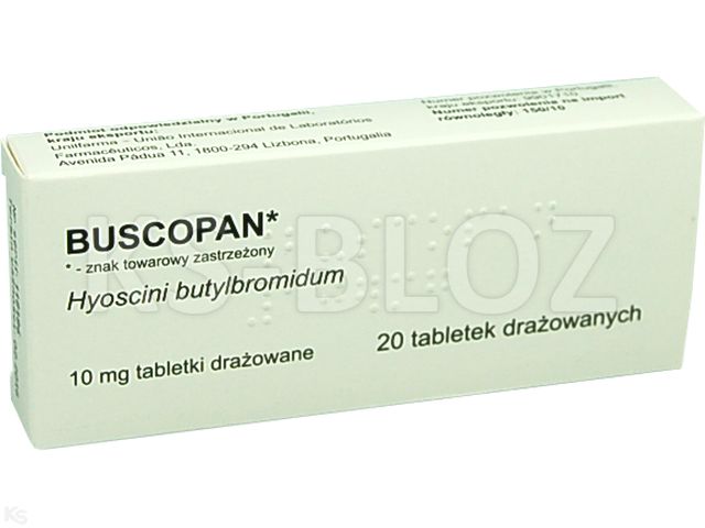 Buscopan interakcje ulotka tabletki drażowane 10 mg 20 tabl.