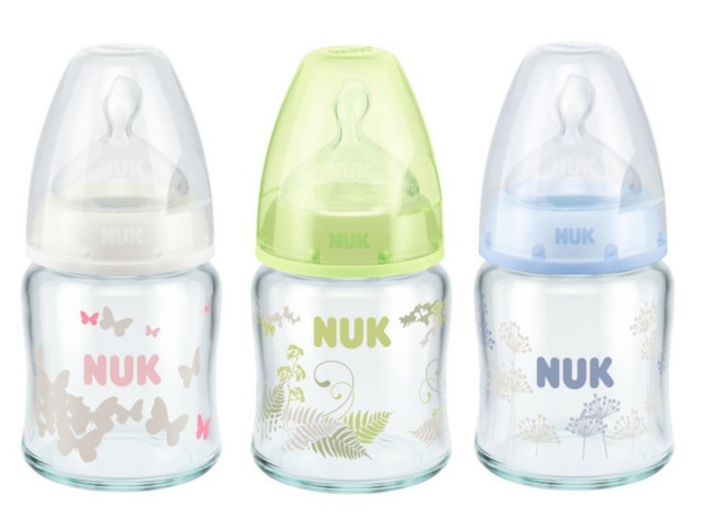But.niem. 120 ml NUK FIRST CHOICE+ szklana ze smocz. silik. 1M 747.052 interakcje ulotka  - 1 szt.