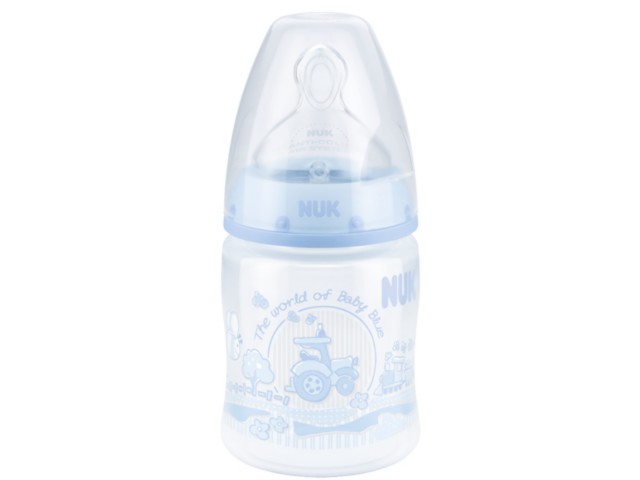 But.niem. 150 ml NUK First Choice+Baby Blue z tw. (PP)  ze smocz. silikon. 1M 743.501 interakcje ulotka  - 1 szt.