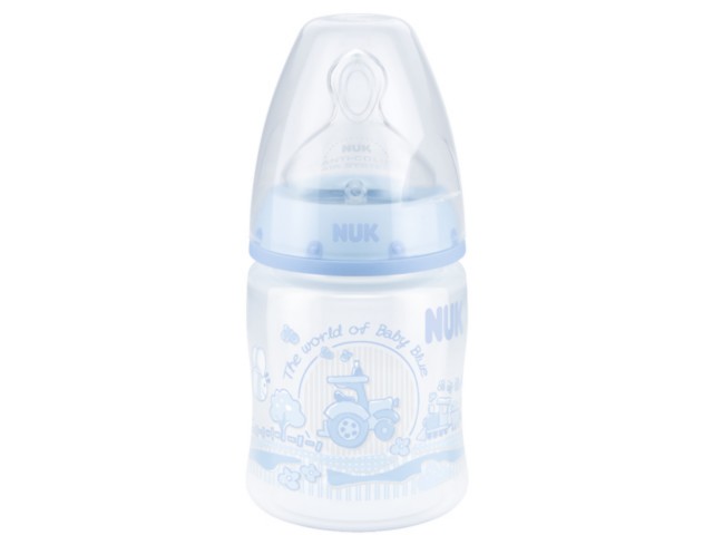 But.niem. 150 ml NUK First Choice+Baby Blue z tw. (PP)  ze smocz. silikon. 1M 743.501 interakcje ulotka   1 szt.