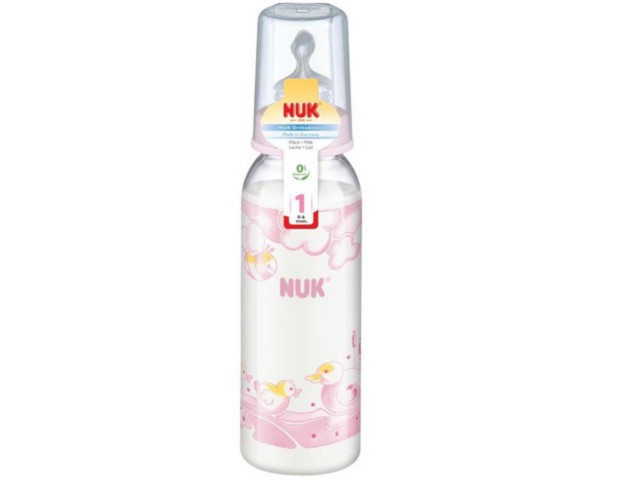 But.niem. 240 ml NUK BABY ROSE 741411+smocz.silik interakcje ulotka butelka  1 szt.