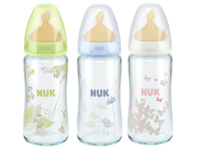 But.niem. 240 ml NUK FIRST CHOICE+ szklana ze smocz. lateks. 1M 745.077 interakcje ulotka  - 1 szt.