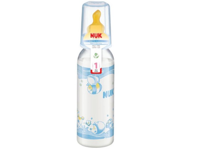 But.niem. 240 ml NUK PP Classic BABY BLUE smocz.lat 741408 interakcje ulotka butelka - 1 szt.