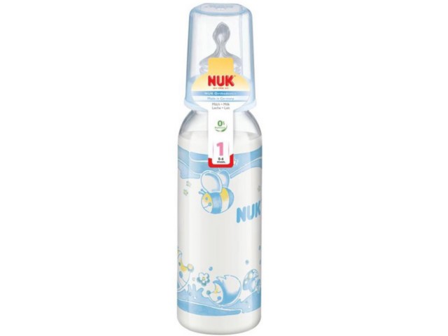 But.niem. 240 ml NUK PP Classic BABY BLUE smocz.silik 741410 interakcje ulotka butelka - 1 szt.