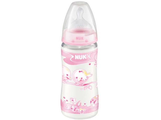 But.niem. 300 ml NUK FIRST CHOICE BABY ROSE sm.sil,741287 interakcje ulotka butelka - 1 szt.