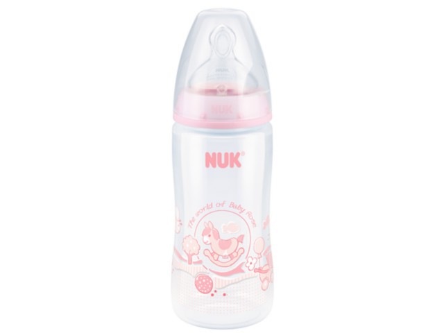 But.niem. 300 ml NUK First Choice+ Baby Rose z tw. (PP) ze smocz. silik. 1M 741.718 interakcje ulotka  - 1 szt.