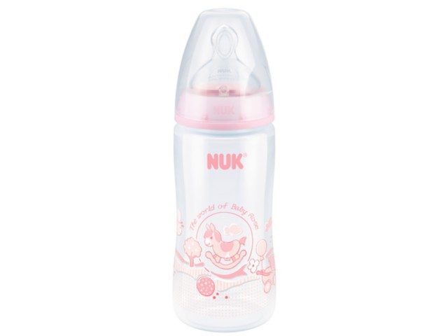 But.niem. 300 ml NUK First Choice+ Baby Rose z tw. (PP) ze smocz. silik. 1M 741.718 interakcje ulotka   1 szt.