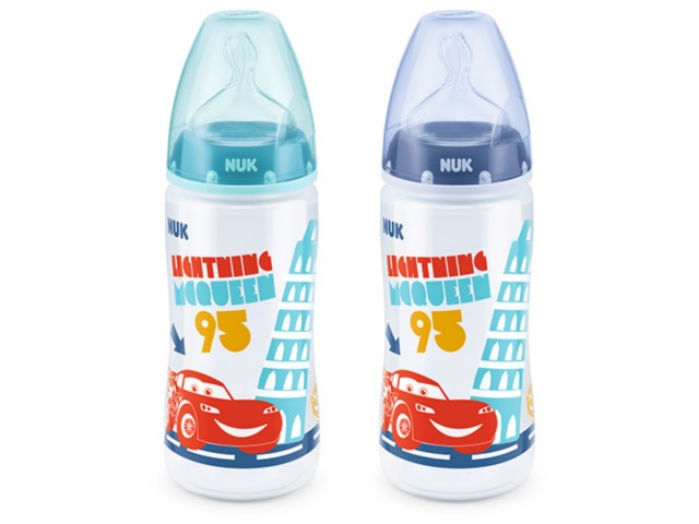But.niem. 300 ml NUK FIRST CHOICE+ DISNEY Auta z tworzywa (PP) ze smoczkiem silik. 2M 216.207 interakcje ulotka  - 1 szt.