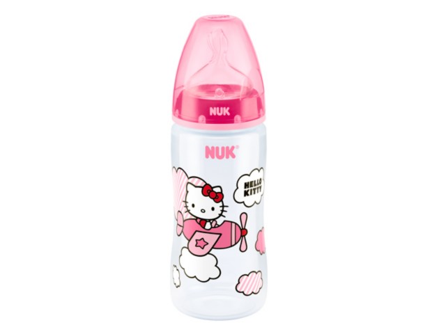 But.niem. 300 ml NUK FIRST CHOICE Hello Kitty smocz.sil.FC+ (6-18m) M 216114 interakcje ulotka  - 1 szt.
