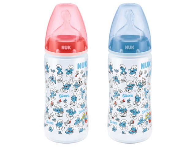 But.niem. 300 ml NUKFIRST CHOICE+ Smerfy z tworzywa (PP) ze smocz. silik. 2M 741.770 interakcje ulotka  - 1 szt.