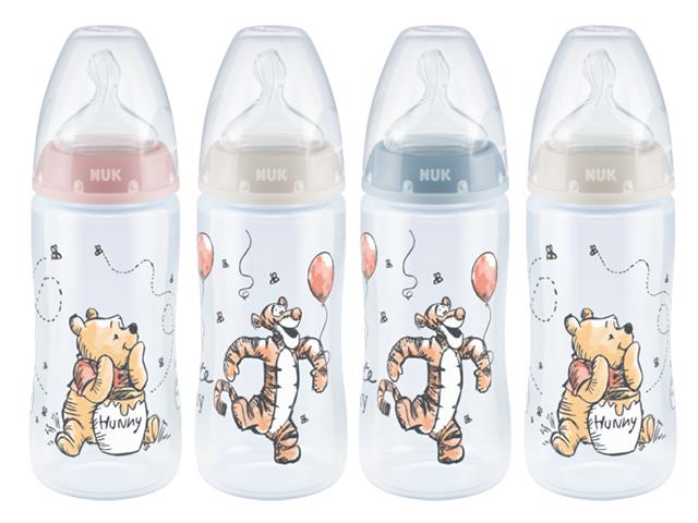 But.niem. 300ml NUK FC+ PP ze wskaźnikiem temp. Disney Kubuś Puchatek silicone teat nr 741.022 interakcje ulotka butelka - 1 szt.