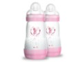 Butel. MAM 260 ml  Anti-Colic 2 m+ Girl interakcje ulotka butelka  2 szt.