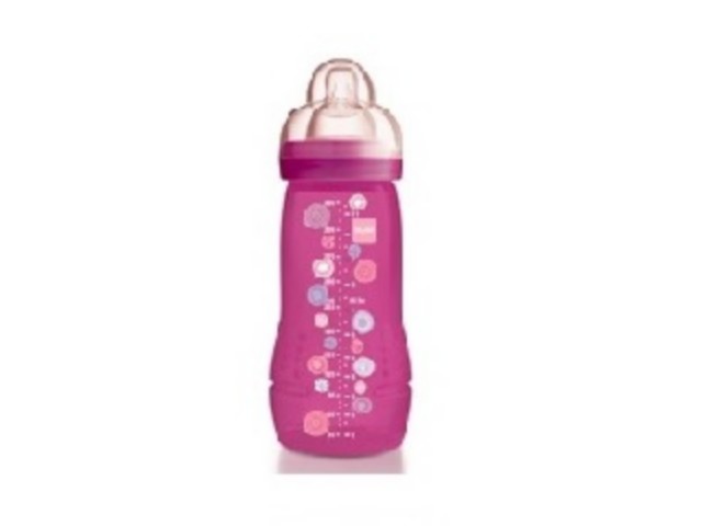 Butel. MAM PC 330ml Baby Bottle CIRCLES Smoczek n/but.4+ szybki przepł. interakcje ulotka   1 szt.