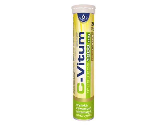 C-Vitum Musujące 1000 mg Plus Cynk interakcje ulotka tabletki musujące  24 tabl.