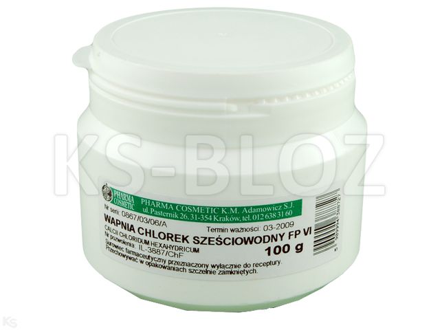 Calcii Chloridum Hexahydricum interakcje ulotka substancja - 100 g