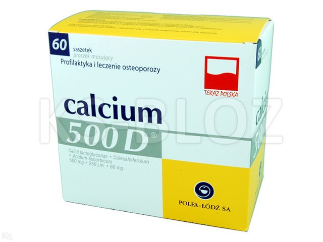 Calcium 500d interakcje ulotka proszek musujący 500mg+60mg+250j.m. 60 sasz.