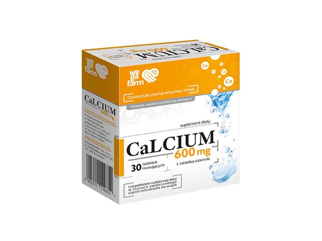 Calcium 600 mg interakcje ulotka tabletki musujące - 30 tabl.
