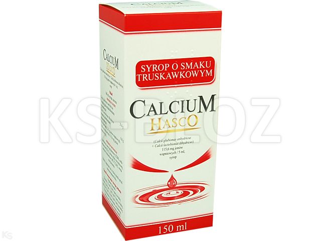 Calcium Hasco o smaku truskawkowym interakcje ulotka syrop 115,6 mg jonów Ca/5ml 150 ml