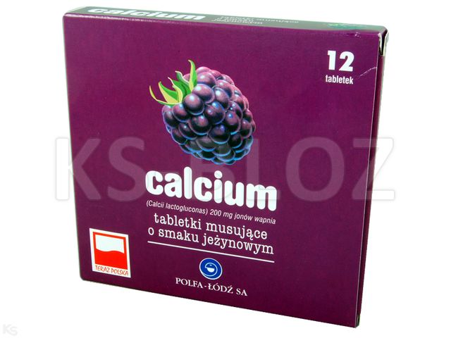 Calcium interakcje ulotka tabletki musujące 200 mg Ca2+ 12 tabl.