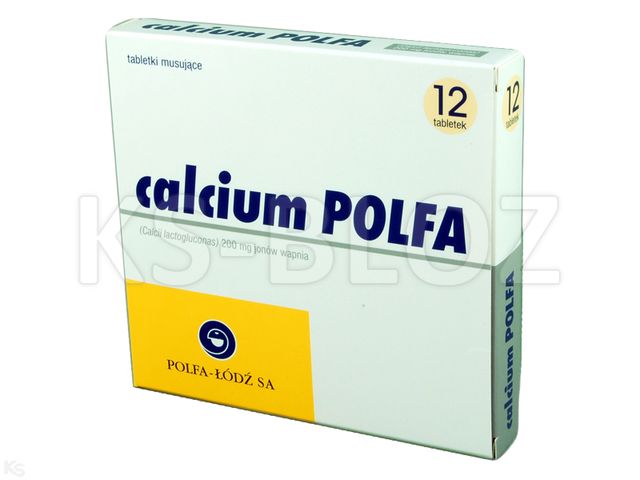 Calcium Polfa interakcje ulotka tabletki musujące 200 mg Ca2+ 12 tabl.