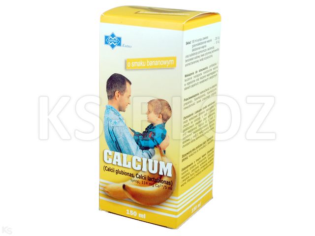 Calcium Polfarmex o smaku bananowym interakcje ulotka syrop 114 mg Ca2+/5ml 150 ml