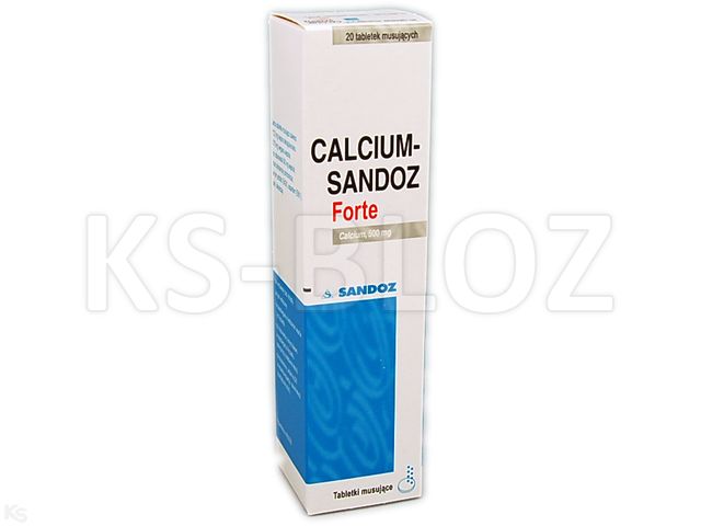 Calcium Sandoz Forte interakcje ulotka tabletki musujące 500 mg Ca2+ 20 tabl. (tub.)