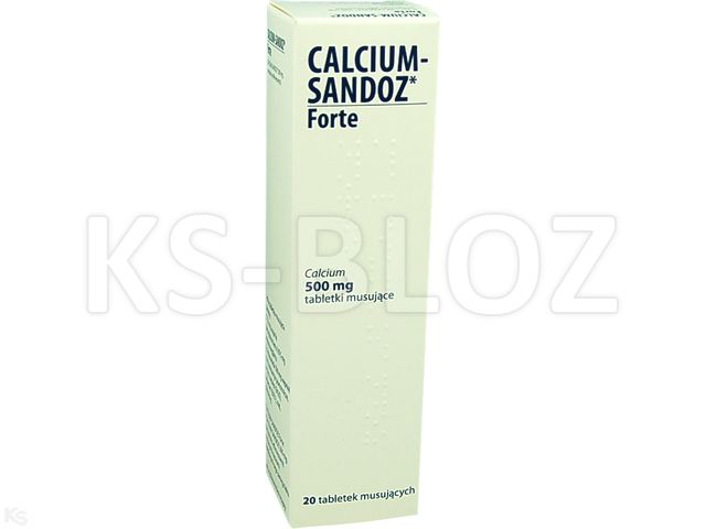 Calcium Sandoz Forte interakcje ulotka tabletki musujące 500 mg Ca2+ 20 tabl. (tub.)