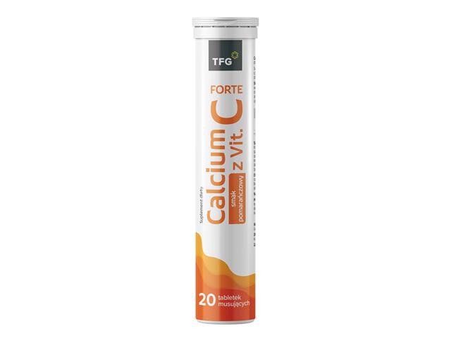 Calcium z Vit. C FORTE smak pomarańczowy interakcje ulotka tabletki musujące - 20 tabl.