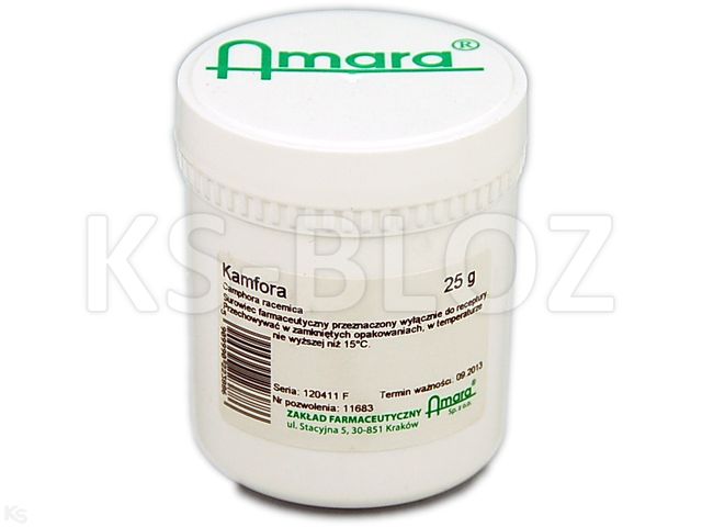 Camphora interakcje ulotka substancja - 25 g