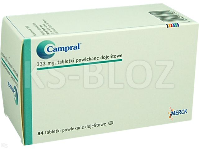 Campral interakcje ulotka tabletki powlekane dojelitowe 333 mg 84 tabl. | 7 blist.po 12 szt.