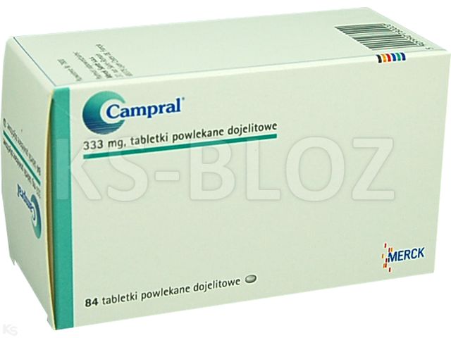 Campral interakcje ulotka tabletki powlekane dojelitowe 333 mg 84 tabl. (7 blist. po 12 tabl.)