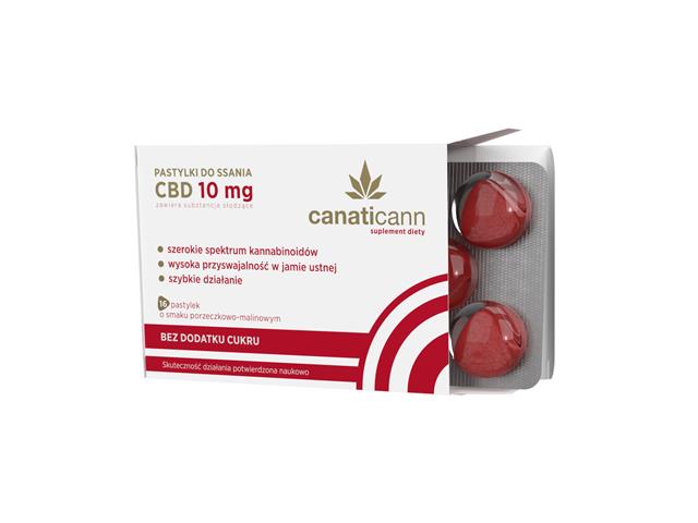 Canaticann Pastylki do ssania CBD 10 mg interakcje ulotka pastylki do ssania - 16 pastyl.