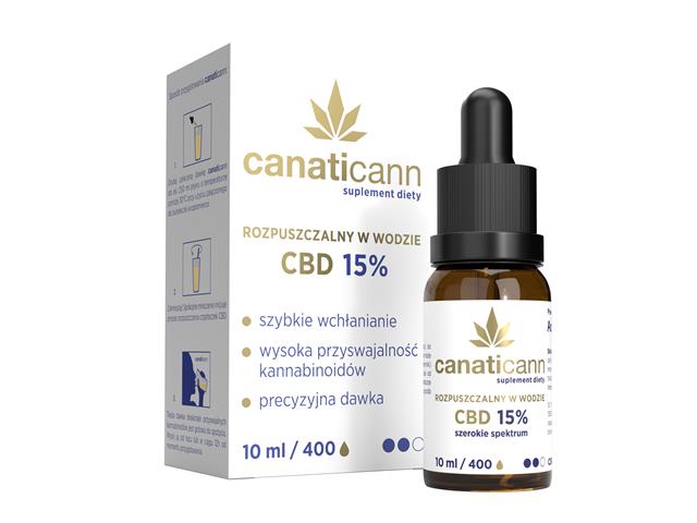 Canaticann Rozpuszczalny w wodzie CBD 15% interakcje ulotka krople  10 ml