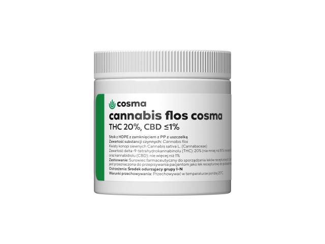 Cannabis Flos Cosma THC 20% CBD <= 1% interakcje ulotka  - 10 g