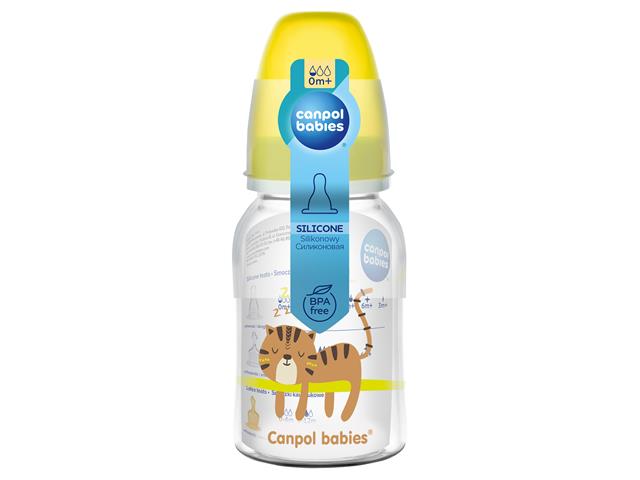 Canpol Babies Butelka 120 ml wąska PP żółta Africa 59/100_YEL 0 m+ interakcje ulotka butelka  1 szt.