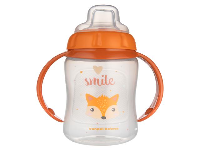 Canpol Babies Cute Animals Kubek treningowy 320 ml z miękkim ustnikiem 56/512_ORA 6 m+ interakcje ulotka kubek  1 szt.