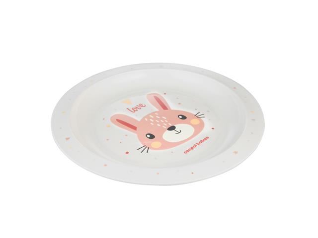 Canpol Babies Cute Animals Talerz dla dziecka plastikowy 4/411_PIN2 powyżej 9 miesięcy interakcje ulotka talerz  1 szt.