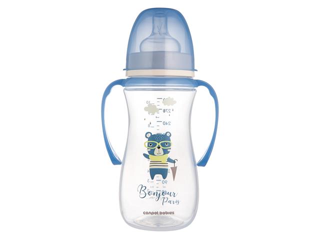 Canpol Babies EasyStart Bonjour Paris Butelka antykolkowa 300 ml 35/241_BLU 12 m+ interakcje ulotka   1 szt.