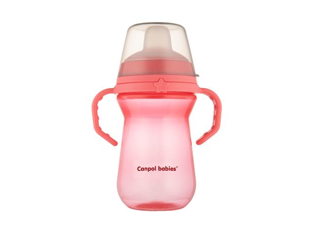 Canpol Babies Firstcup Kubek 250 ml z silikonowym ustnikiem 56/615_PIN 6 m+ interakcje ulotka kubek  1 szt.