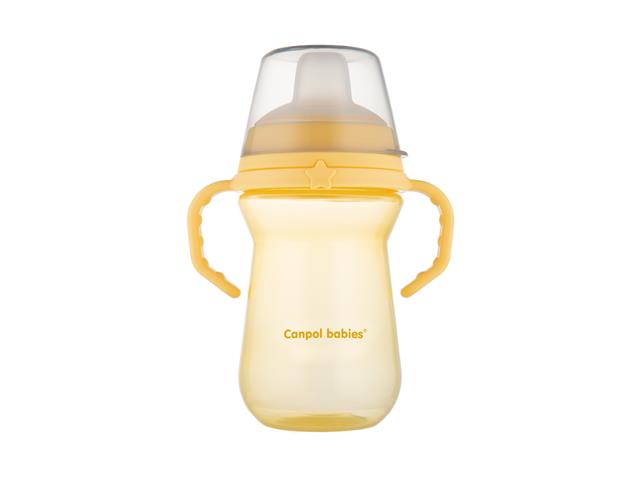 Canpol Babies Firstcup Kubek 250 ml z silikonowym ustnikiem 56/615_YEL 6 m+ interakcje ulotka kubek  1 szt.