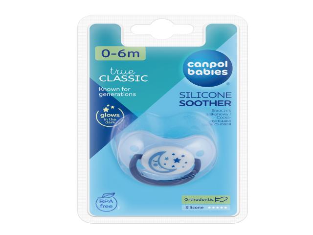 Canpol Babies Night Dream smocz. uspokaj. anat. silikon. nieb. 22/500_BLU_NEW 0-6 mies. interakcje ulotka smoczek  1 szt.