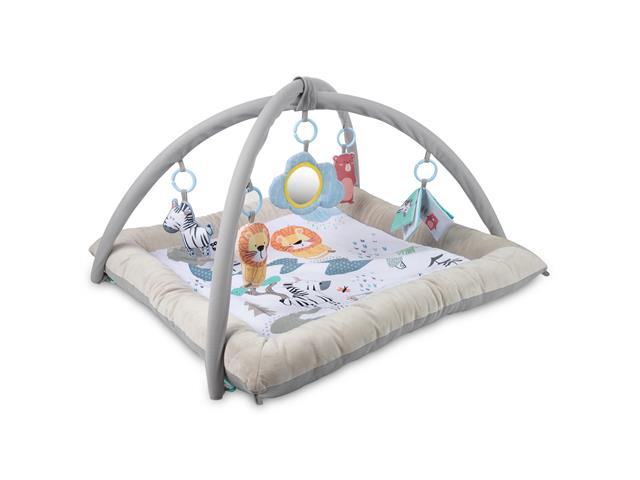 CANPOL BABIES Pluszowa Mata edukacyjna z pałąkami dla dzieci 0+ SAFARI 81/101 interakcje ulotka mata - 1 szt.