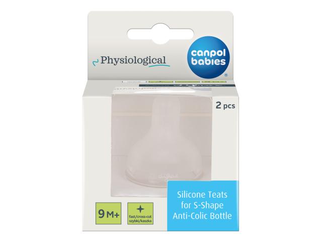 Canpol Babies S-Shape Smoczek do butelki do kaszki szybki silikonowy 59/894 XL interakcje ulotka smoczek  2 szt.