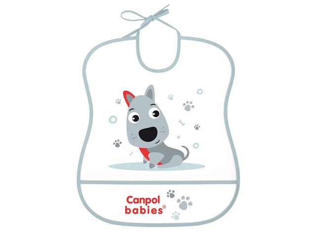 Canpol Babies Śliniak miękki plastikowy piesek 2/919_GRE interakcje ulotka śliniak  1 szt.