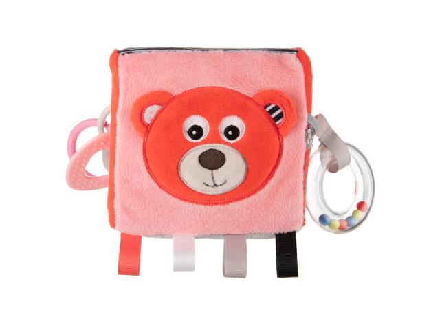 Canpol Babies Zabawka pluszowa, sensoryczna kostka bears 68/073_COR 12 x 12 x 12 cm interakcje ulotka zabawka  1 szt.
