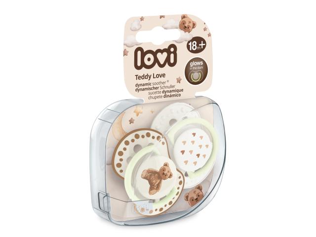 Canpol Lovi Teddy Love Smoczek dynamiczny silikonowy 22/937 18 m+ interakcje ulotka smoczek  2 szt.