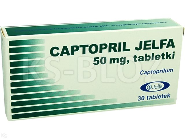 Captopril Jelfa interakcje ulotka tabletki 50 mg 30 tabl. (3 blist. po 10 tabl.)
